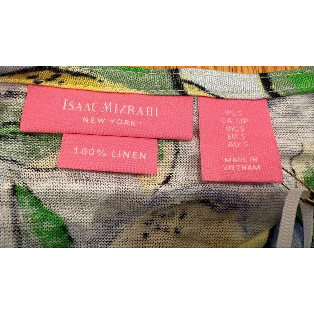 Isaac Mizrahi Top Women's Size Small Linen Blouse Sleeveless Citrus Print NWT - Picture 3 of 7